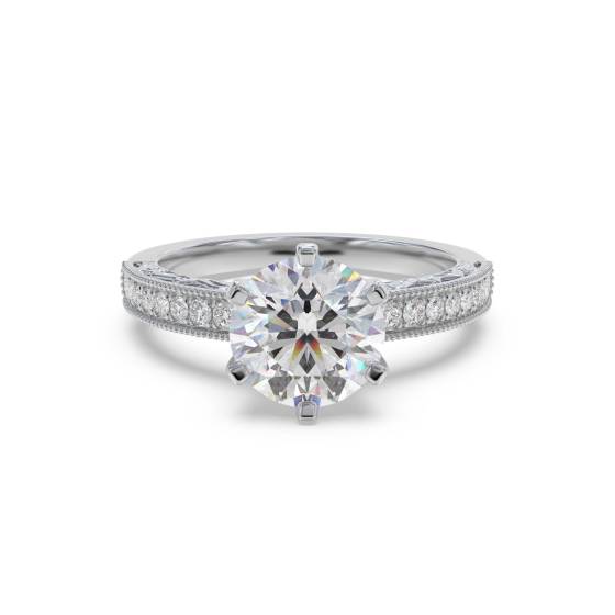 Vintage-Verlobungsring mit rundem Diamanten