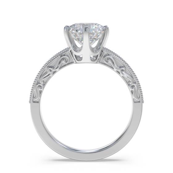 Vintage-Verlobungsring mit rundem Diamanten