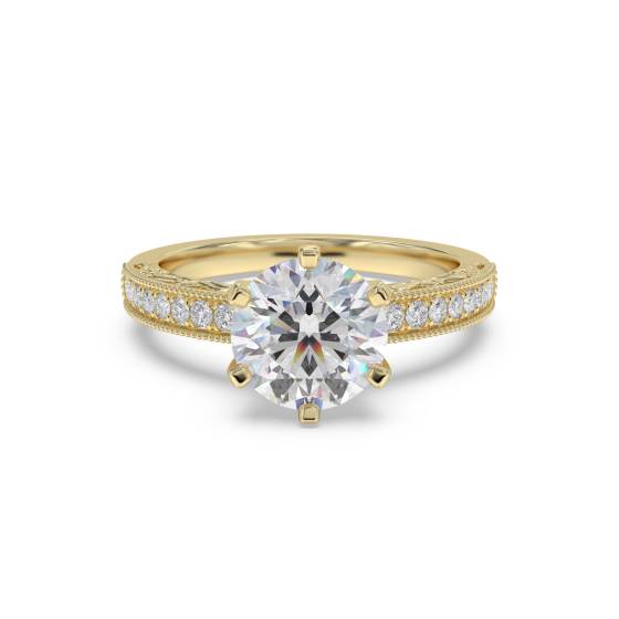 Vintage-Verlobungsring mit rundem Diamanten