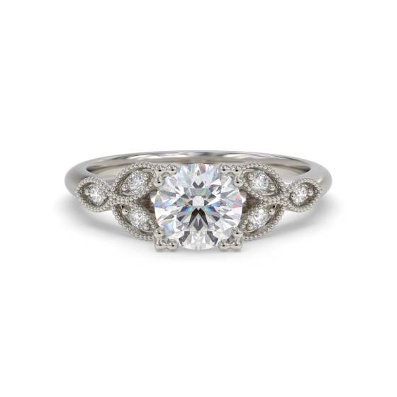 Designer-Vintage-Ring mit rundem Diamanten