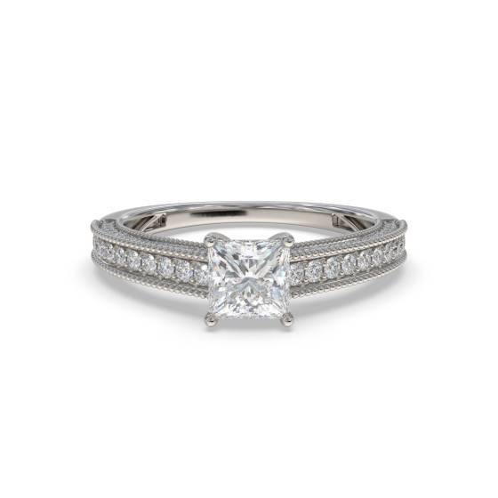 Prinzess- und runder Vintage-Diamantring