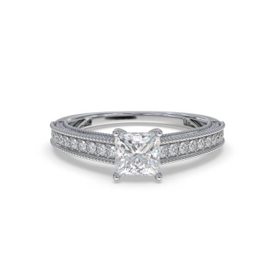Prinzess- und runder Vintage-Diamantring