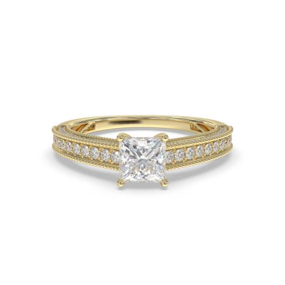 Prinzess- und runder Vintage-Diamantring