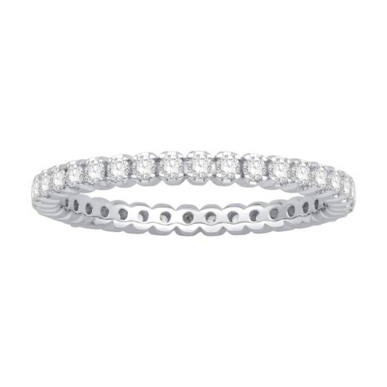 0,50 ct VS/E-F Rundschliff Naturdiamant Krappenfassung Voll-Eternity-Ring