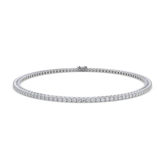 2.50ct VS/E-F 6inches Natural Round Cut Diamond Tennis Bracelet in 18k White Gold