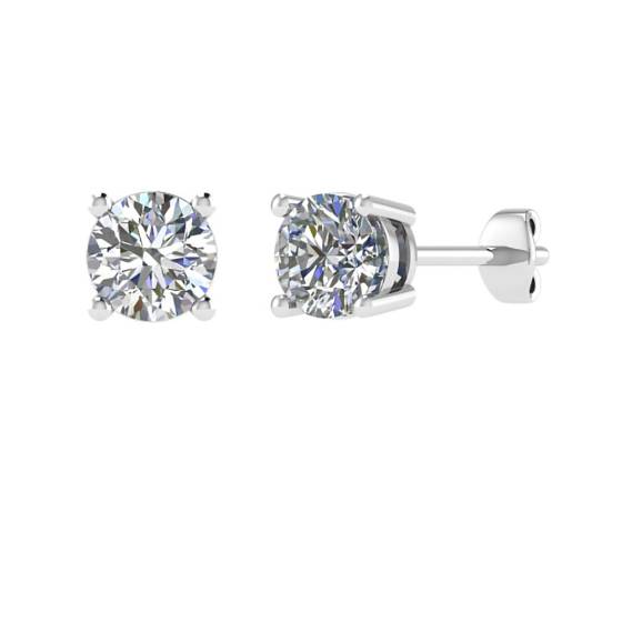 Ohrstecker mit rundem, natürlichem Diamanten (1,42 ct, SI/F-G)