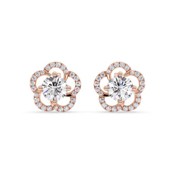 Ohrringe mit rundem Diamanten