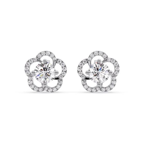 Ohrringe mit rundem Diamanten