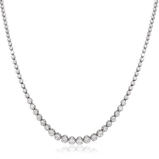 Tennis-Halskette mit rundem Diamanten (25,00 ct).