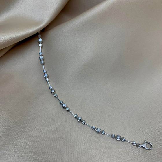 1.76ct VVS/E-F Natural Round Cut Diamond 6Inches Bracelet in 18k White Gold