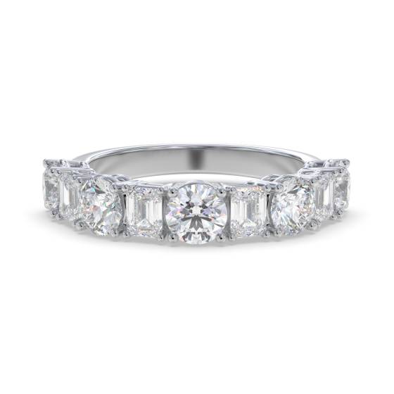 Round and Emerald Diamond Eternity Ring