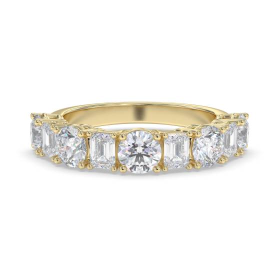 Round and Emerald Diamond Eternity Ring