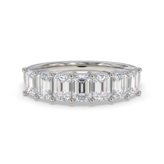 Emerald 7 Stone Diamond Ring