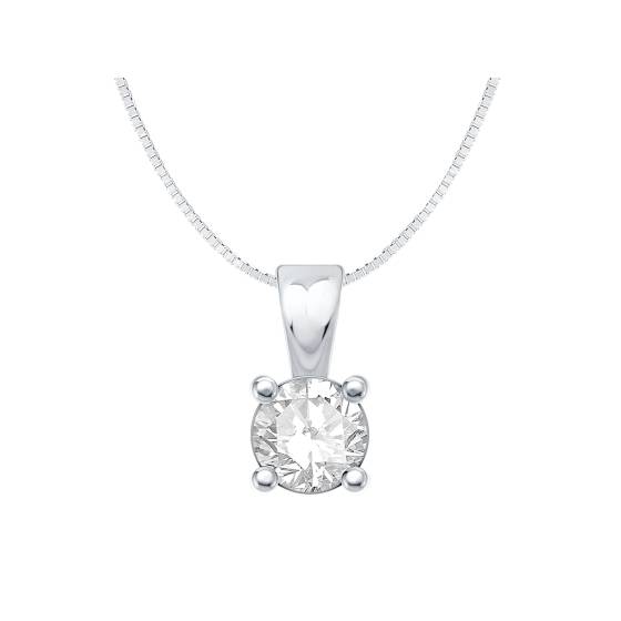 0,35 ct VS/F-G Rundschliff-Solitär-Diamantanhänger