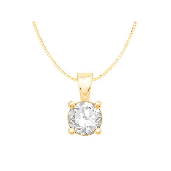 0,53 ct VS/F-G Rundschliff-Solitär-Anhänger mit natürlichem Diamanten