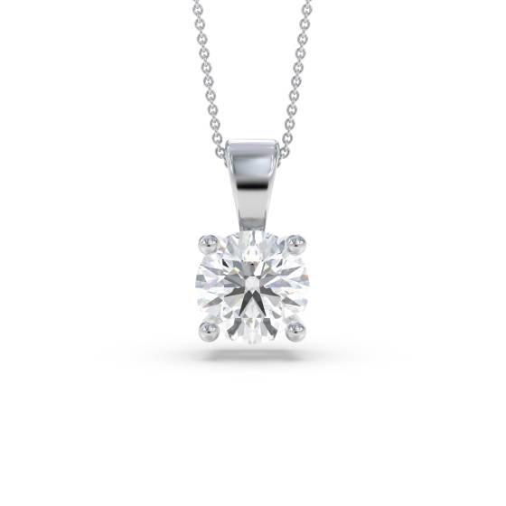 Solitäranhänger mit rundem, im Labor gezüchtetem Diamanten (1,04 ct, VVS/D-E).
