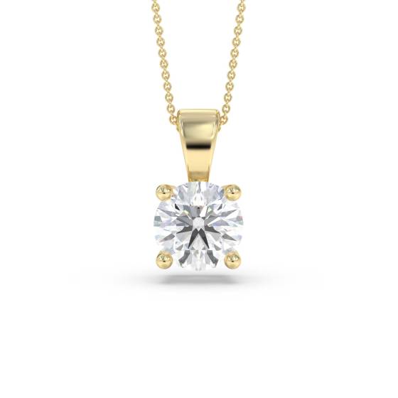 Solitäranhänger mit rundem, im Labor gezüchtetem Diamanten (1,04 ct, VVS/D-E).
