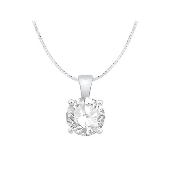 Solitäranhänger mit rundem, im Labor gezüchtetem Diamanten (1,50 ct, VVS/D-E).