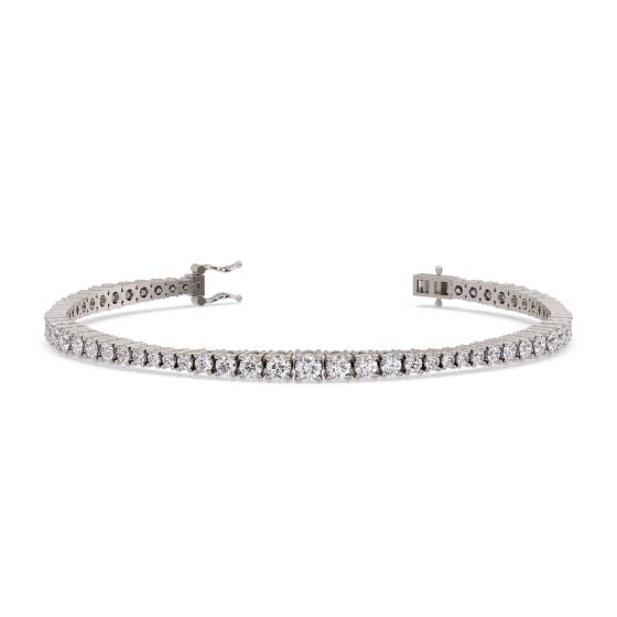 Designer-Armband mit 5-Karat-Diamanten im Zentrum und abgestuftem runden Diamanten