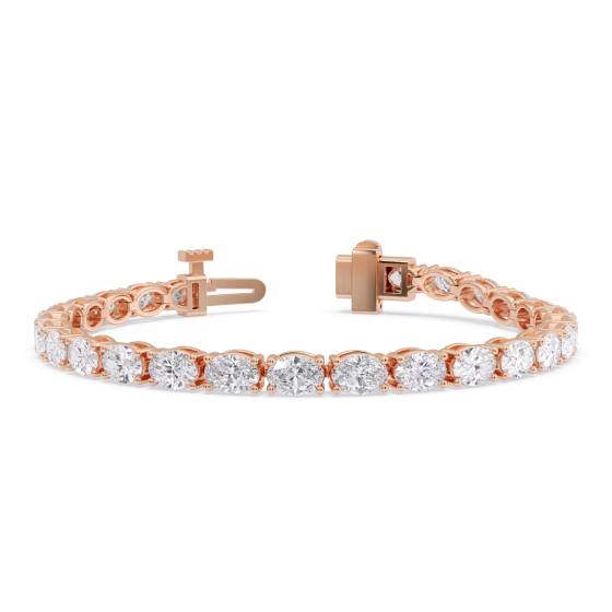 7-Karat-Ovaldiamant-Armband mit horizontaler Fassung – Designerarmband