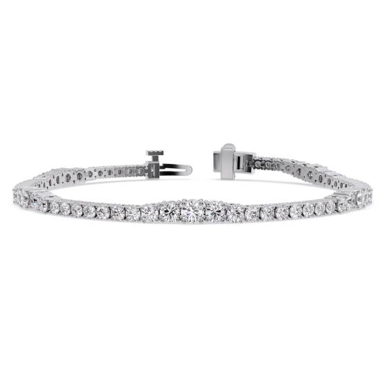 5,00 ct VVS1/D-E 7,25 Zoll rund geschliffenes, im Labor gezüchtetes Tennisarmband