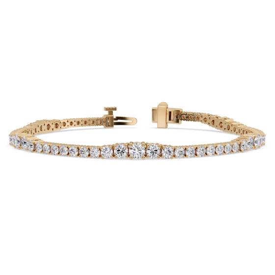 5,00 ct VVS1/D-E 7,25 Zoll rund geschliffenes, im Labor gezüchtetes Tennisarmband