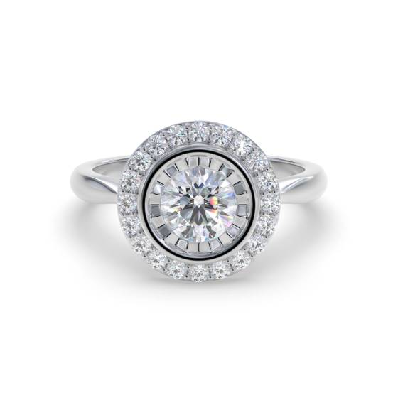 Eleganter runder Diamantclusterring mit 0,54 ct VS/E-F