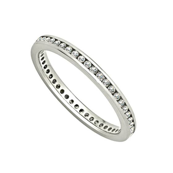 0,36 ct VS/E-F Runder Naturdiamant Voll-Eternity-Ring
