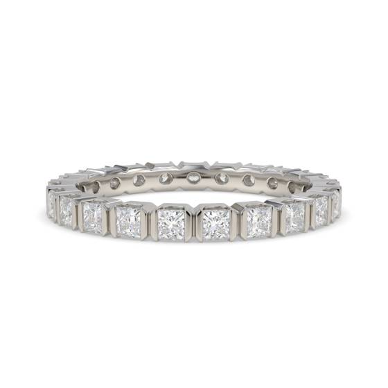 Eleganter Prinzess-Naturdiamant-Ring mit 1,04 ct VS/E-F, durchgehendem Eternity-Schliff