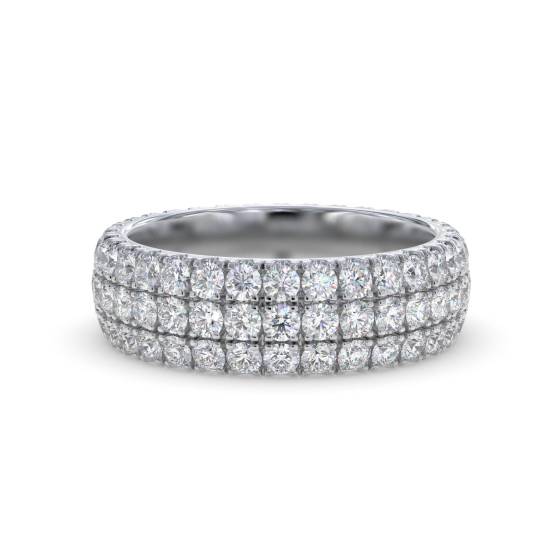 Eleganter, mehrreihiger Ring mit rundem Diamanten (2,75 ct)