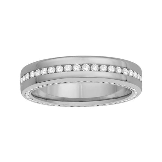 3 Sided Round Diamond Full Eternity Ring