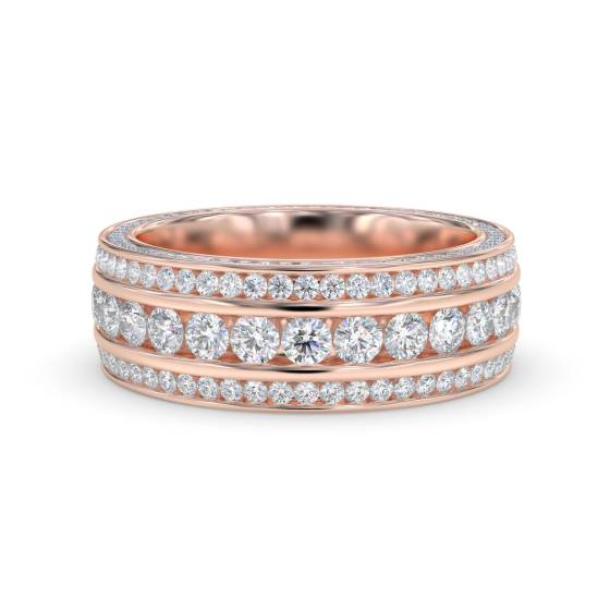 2,50 ct dreireihiger Diamant-Ewigkeits- und Abendring