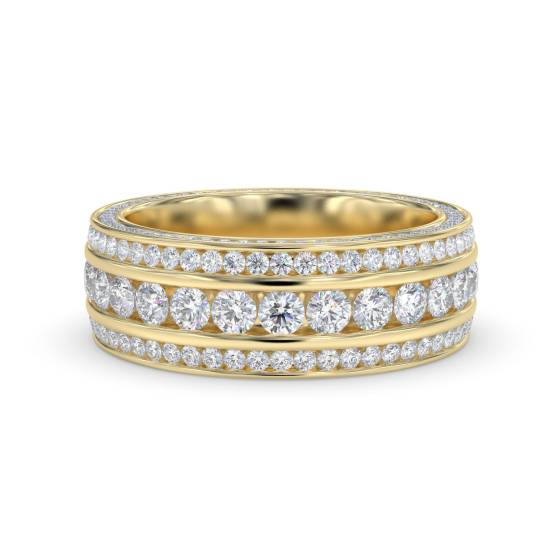 2,50 ct dreireihiger Diamant-Ewigkeits- und Abendring