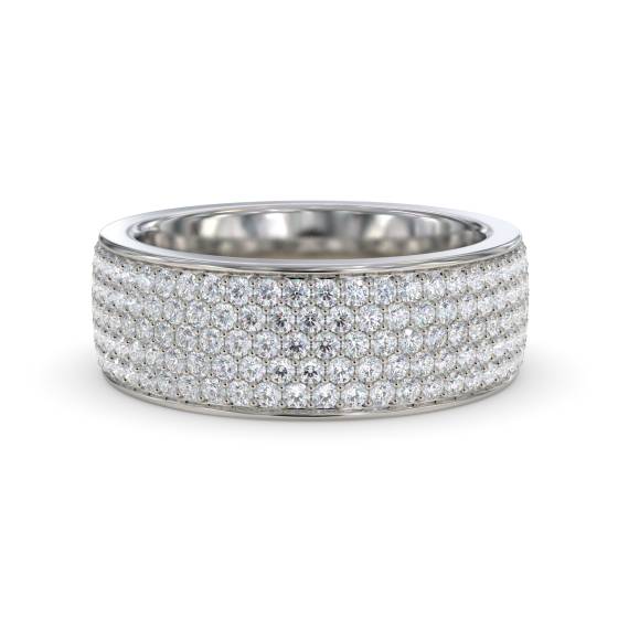 Eleganter, mehrreihiger Ring mit rundem Diamanten (2,50 ct).