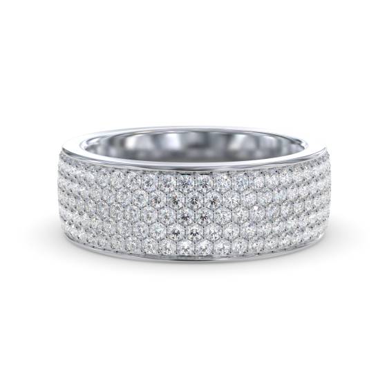 Eleganter, mehrreihiger Ring mit rundem Diamanten (2,50 ct).