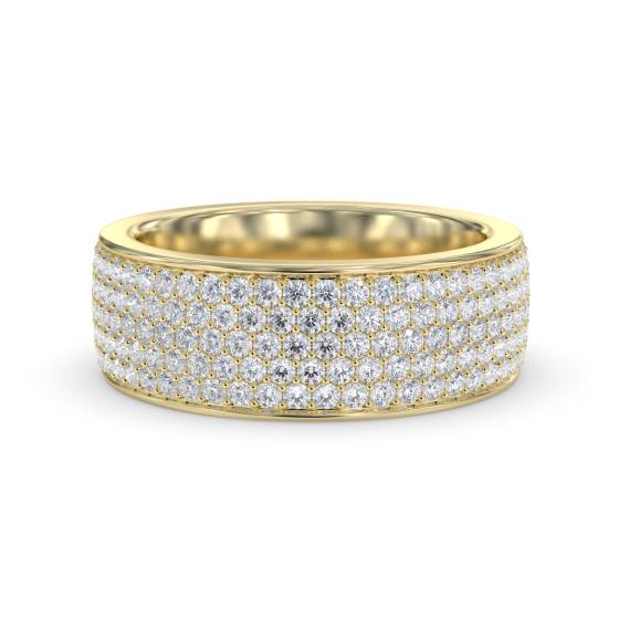 Eleganter, mehrreihiger Ring mit rundem Diamanten (2,50 ct).