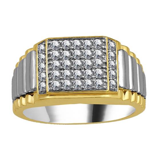 0,75 ct VS/E-F Runder Naturdiamant Herrenring