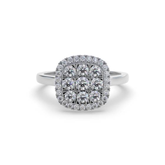 0,51 ct VS/E-F Runder Naturdiamant-Clusterring