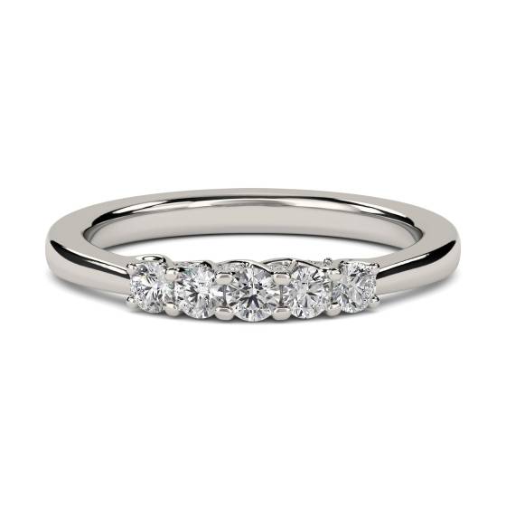 0,25 ct VS/E-F Runder Naturdiamant 5-Stein-Ring