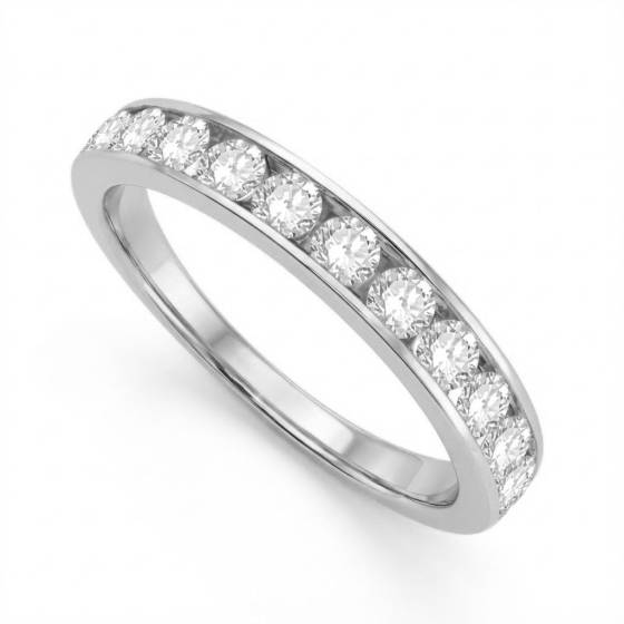 0,55 ct VS/E-F Runder Naturdiamant-Ewigkeitsring
