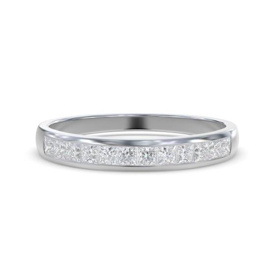 0,35 ct VS/E-F 3 mm Eleganter Prinzess-Naturdiamant-Ewigkeitsring