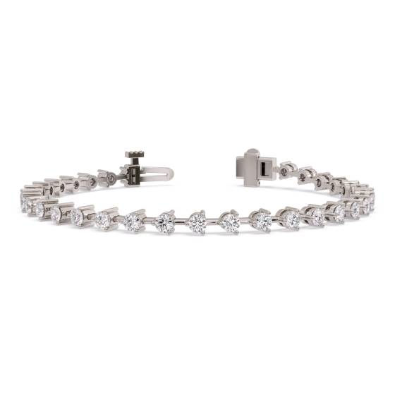 Modernes Tennisarmband mit runden Diamanten