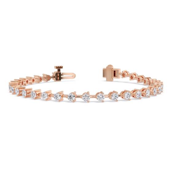 Modernes Tennisarmband mit runden Diamanten
