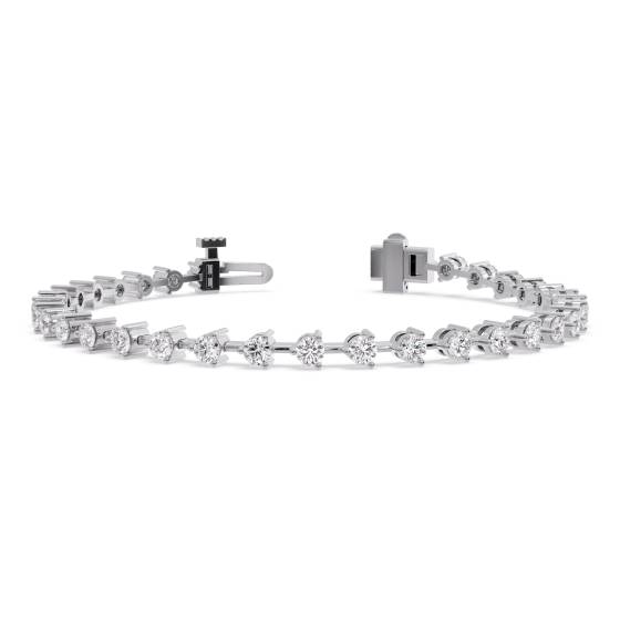 Modernes Tennisarmband mit runden Diamanten