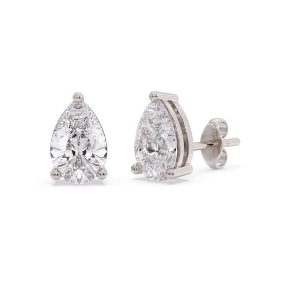 Klassische Birnenförmige Diamant-Ohrstecker