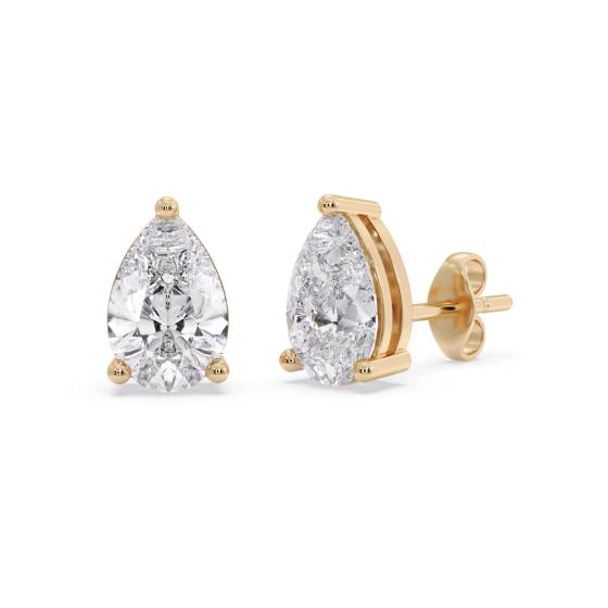 Klassische Birnenförmige Diamant-Ohrstecker