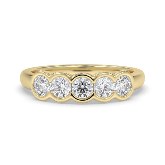 Round Diamond Bezel Set Half Eternity Ring