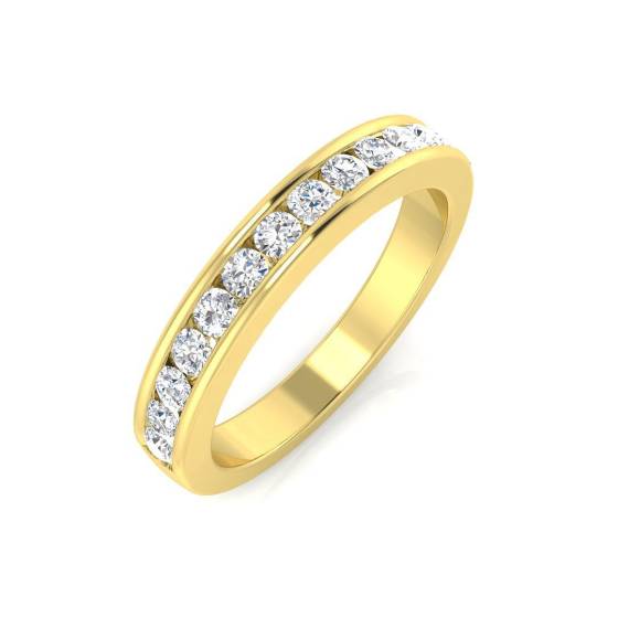 Ring mit einem Cluster aus runden, natürlichen Diamanten (0,69 ct, SI1/G) in 18-karätigem Gelbgold