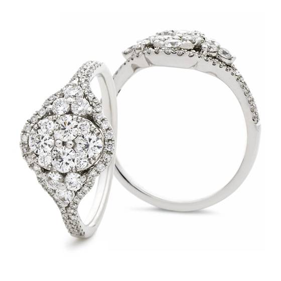 0,80 ct VS/E-F Runder Cluster-Naturdiamantring