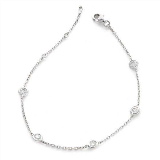 Klassisches Kettenarmband mit runden Diamanten